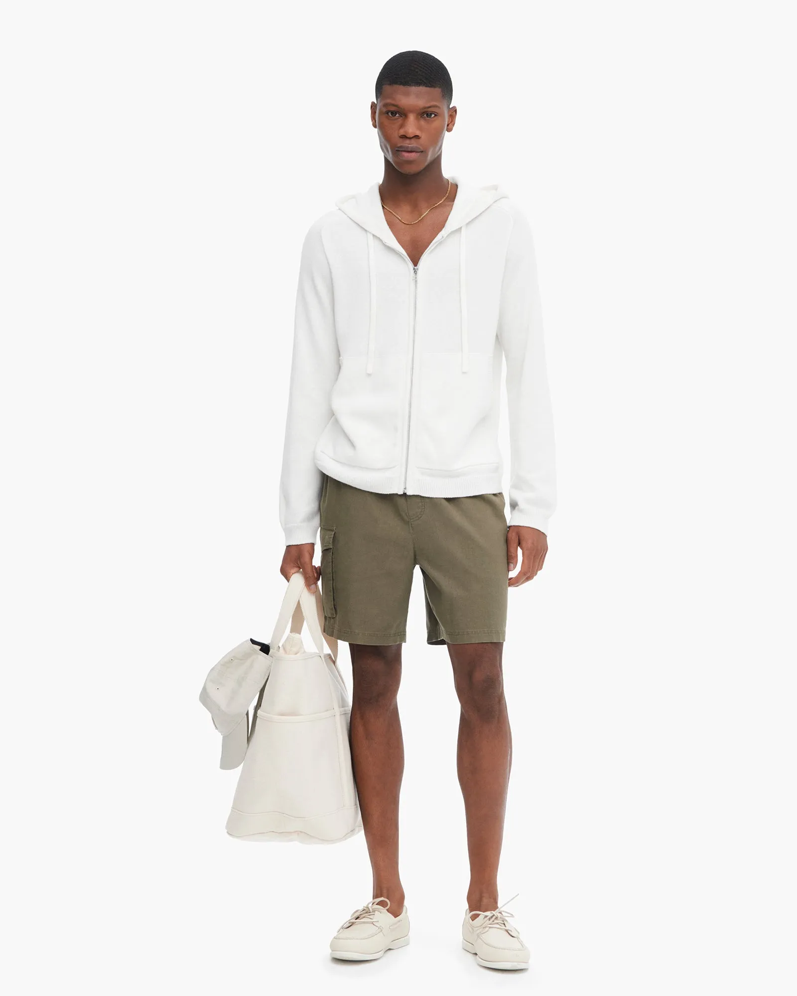 Linen Wash Pull-On Cargo Shorts - Army sold by ATM Anthony Thomas Melillo