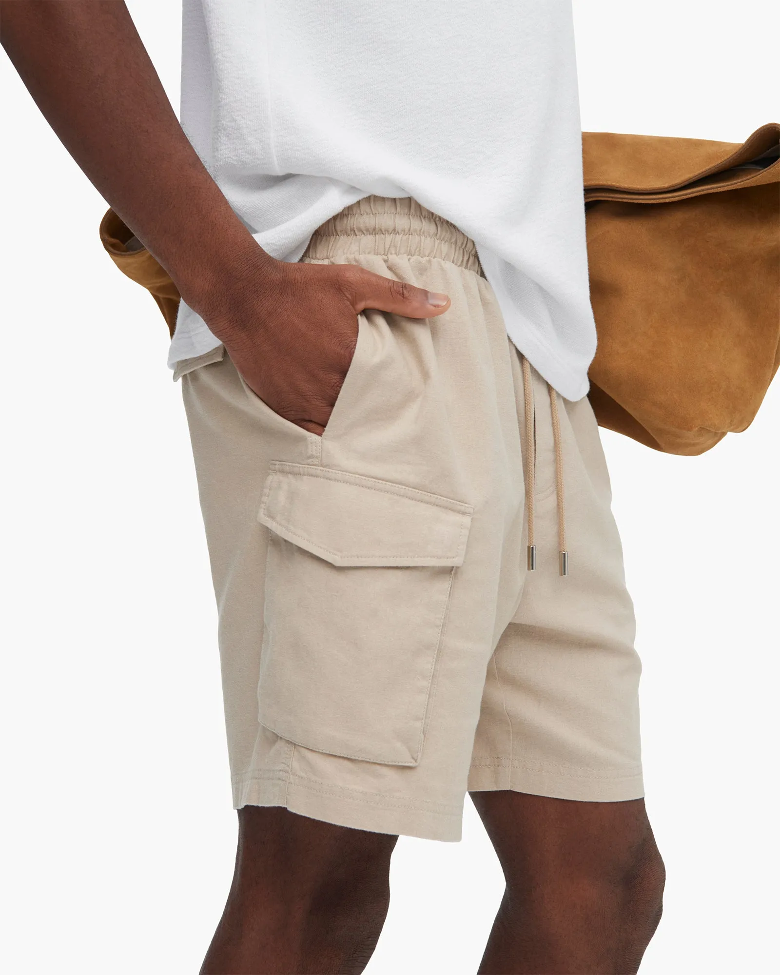 Linen Wash Pull-On Cargo Shorts - Dune sold by ATM Anthony Thomas Melillo product image thumbnail 4
