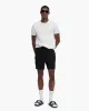 Linen Wash Pull-On Cargo Shorts - Black sold by ATM Anthony Thomas Melillo