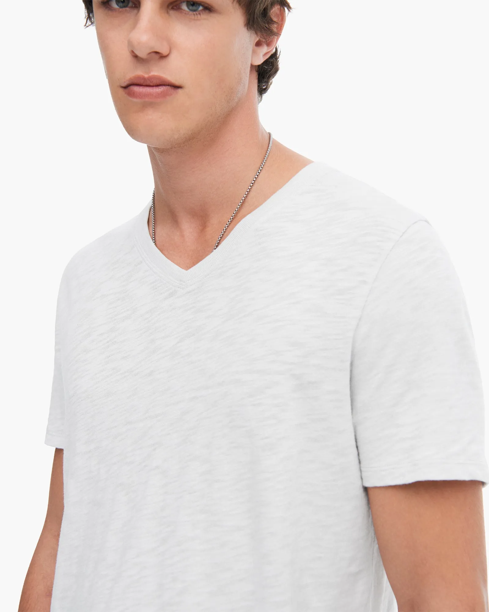 Slub Jersey V-Neck Tee - Silver sold by ATM Anthony Thomas Melillo product image thumbnail 3