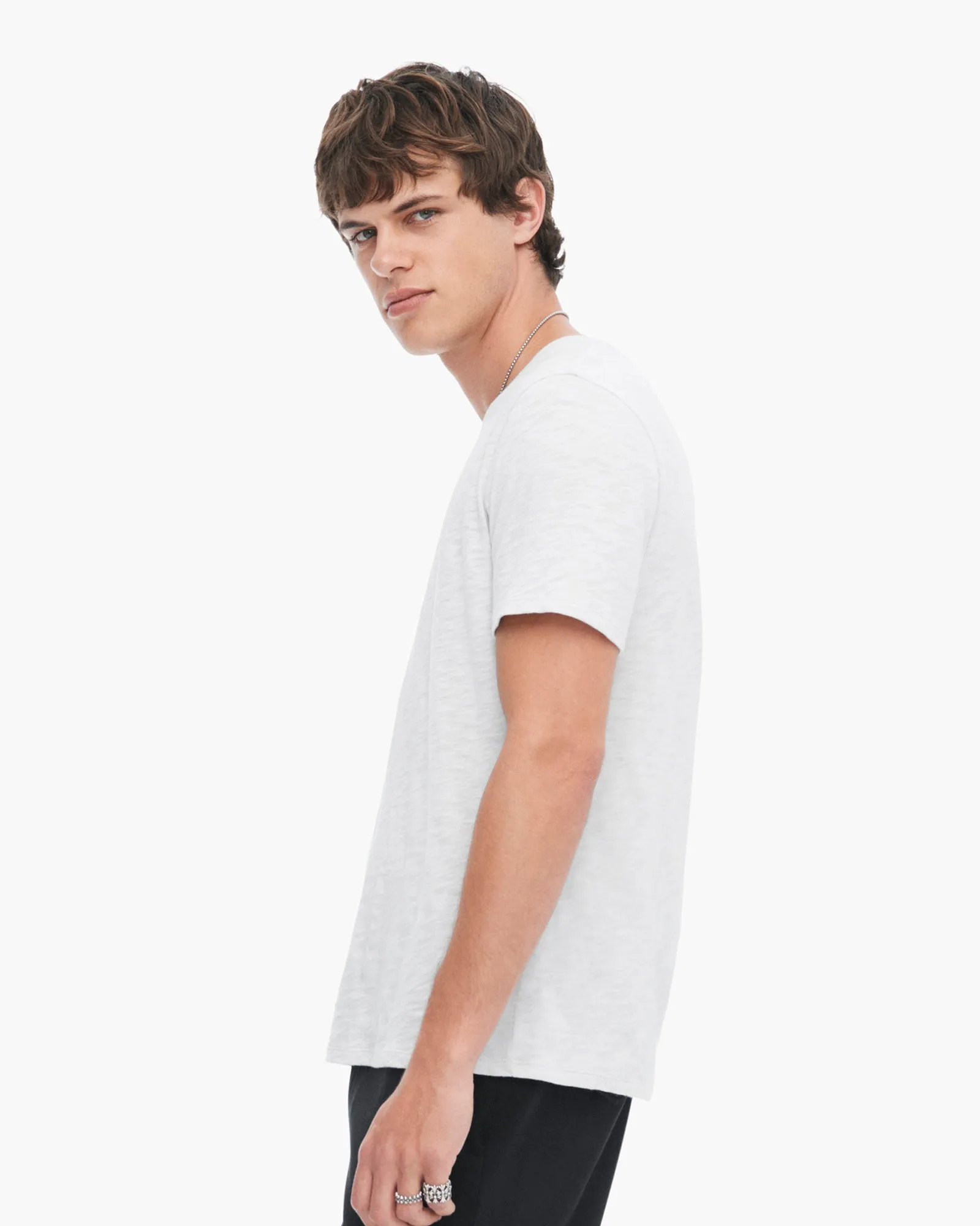 Slub Jersey V-Neck Tee - Silver sold by ATM Anthony Thomas Melillo product image thumbnail 2