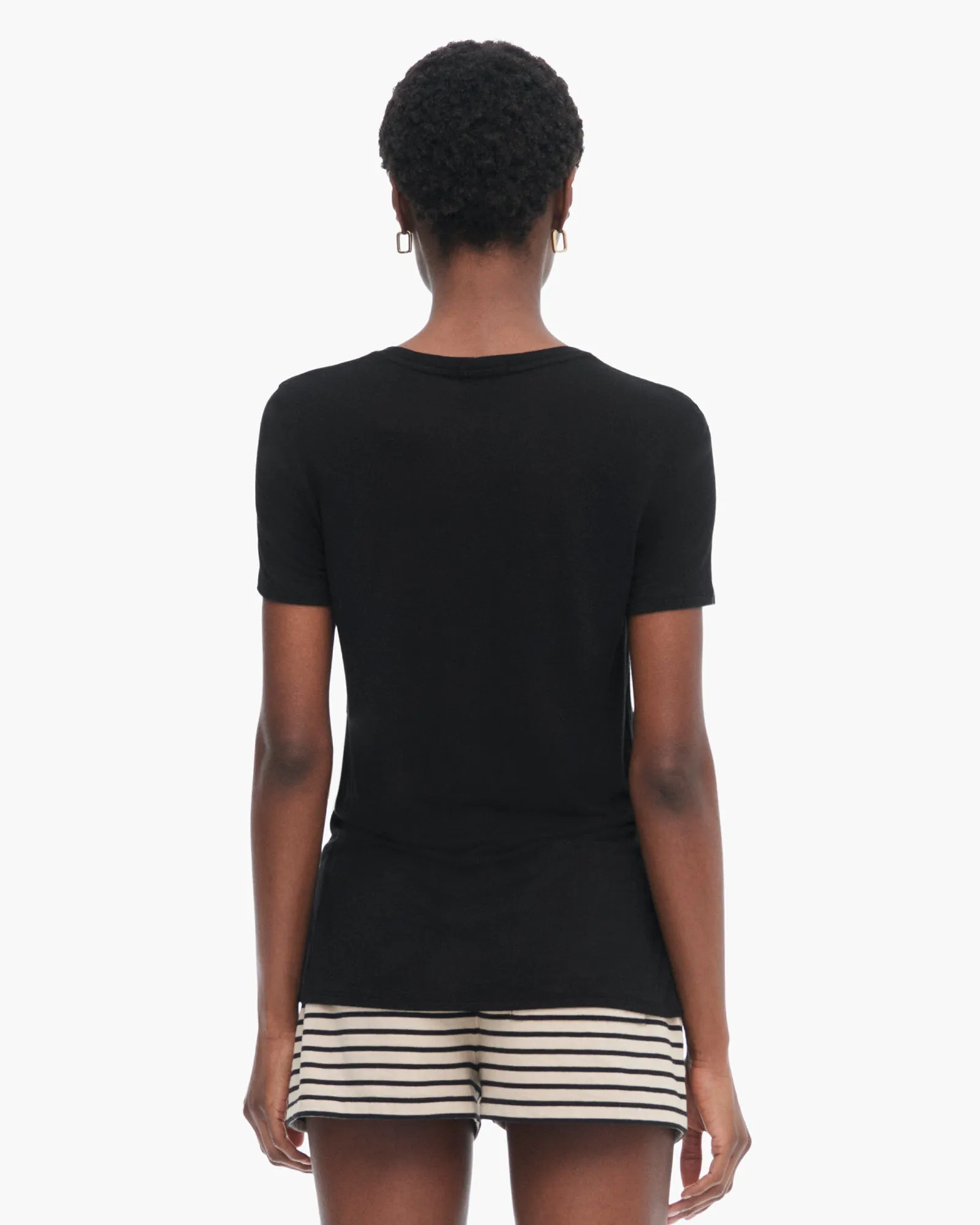 Modal Jersey Short Sleeve Crew Neck Tee - Black sold by ATM product image thumbnail 4