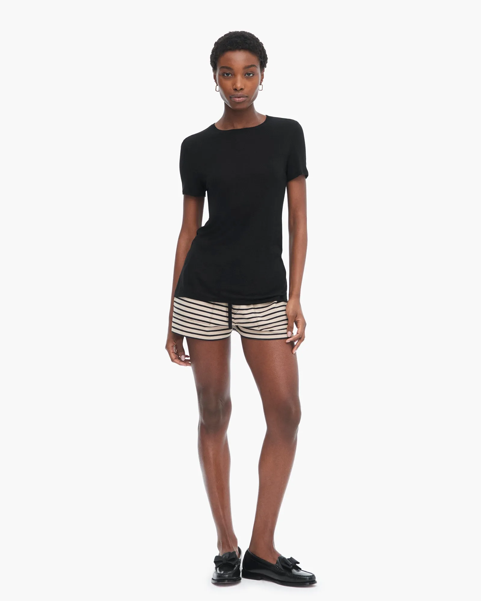 Modal Jersey Short Sleeve Crew Neck Tee - Black sold by ATM