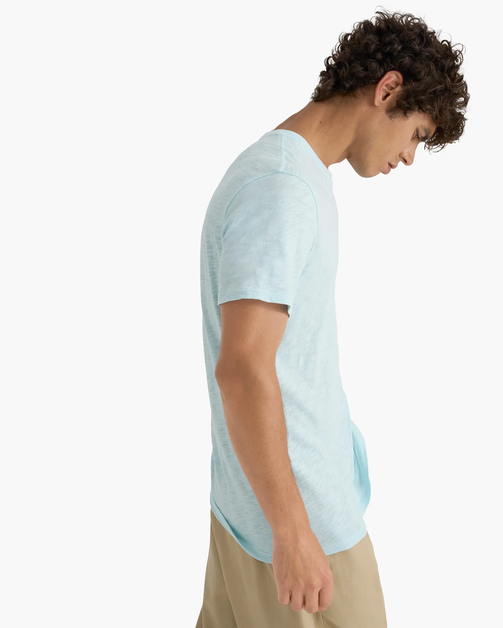 Slub Jersey Short Sleeve Crew Neck Tee - Ocean Blue sold by ATM Anthony Thomas Melillo