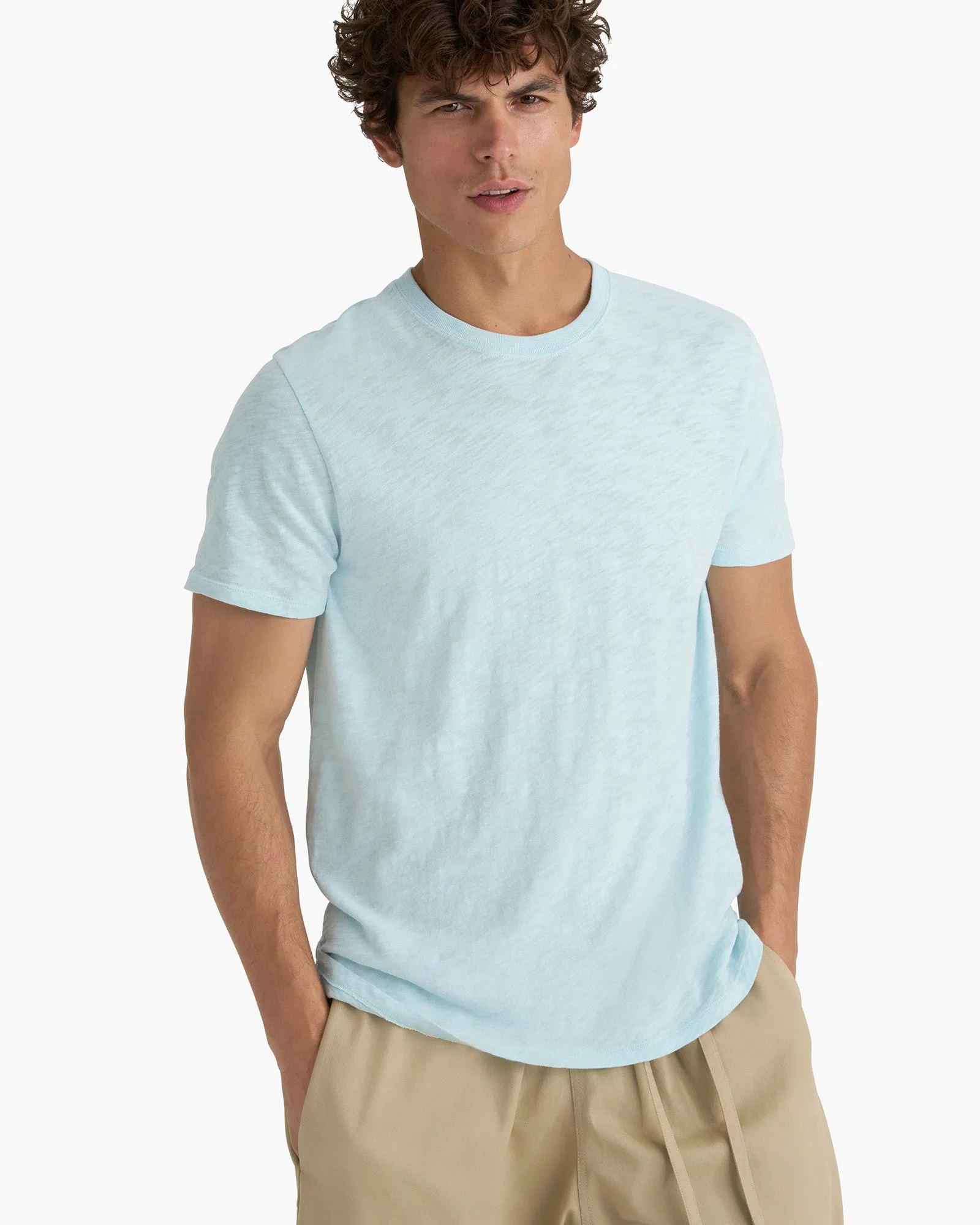 Slub Jersey Short Sleeve Crew Neck Tee - Ocean Blue sold by ATM Anthony Thomas Melillo product image thumbnail 3