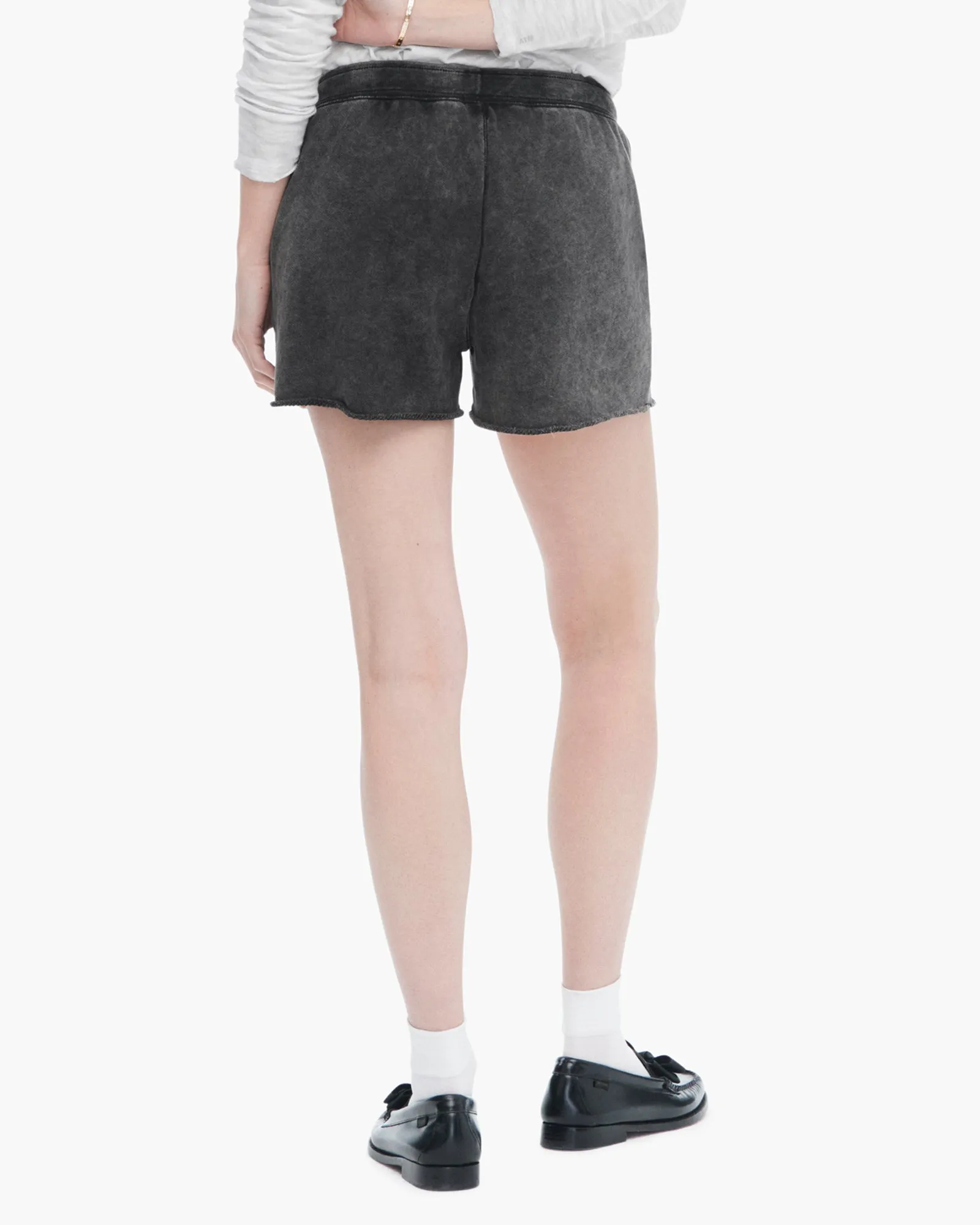 French Terry Pigment Wash Pull-On Shorts - Black sold by ATM product image thumbnail 3