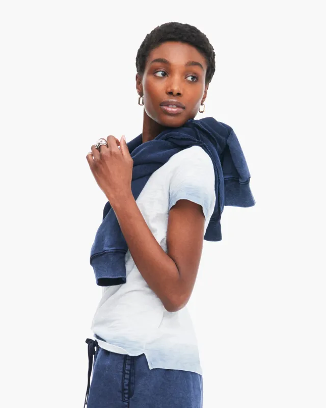 Spray Treatment Slub Jersey Schoolboy Tee - Silver-Wash Navy sold by ATM Anthony Thomas Melillo