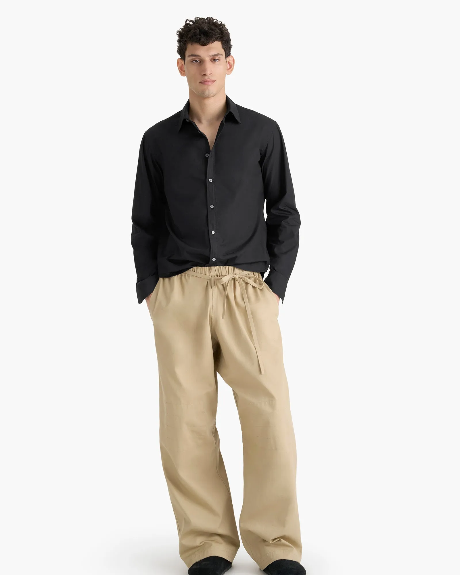 Cotton Poplin Button Down Shirt - Black sold by ATM