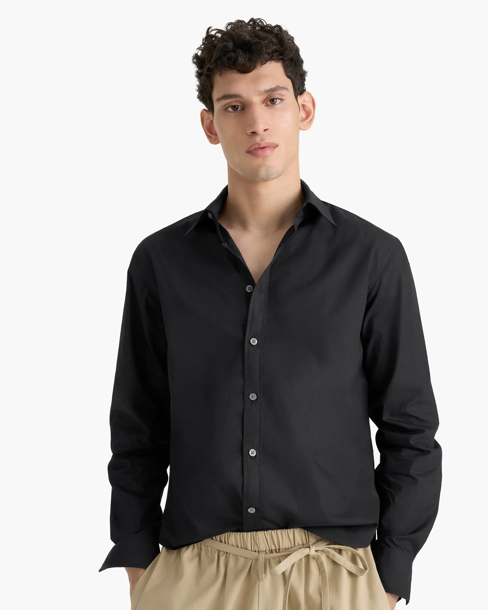 Cotton Poplin Button Down Shirt - Black sold by ATM product image thumbnail 4