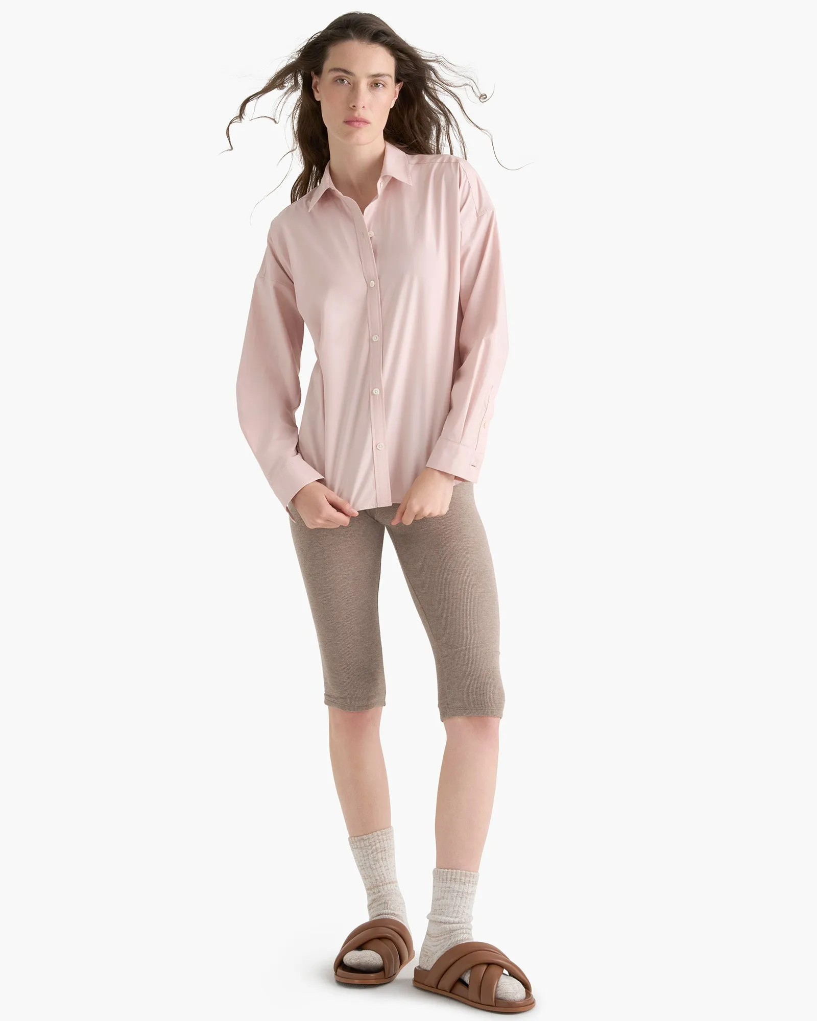 Cotton Poplin Boyfriend Shirt - Faded Rose sold by ATM