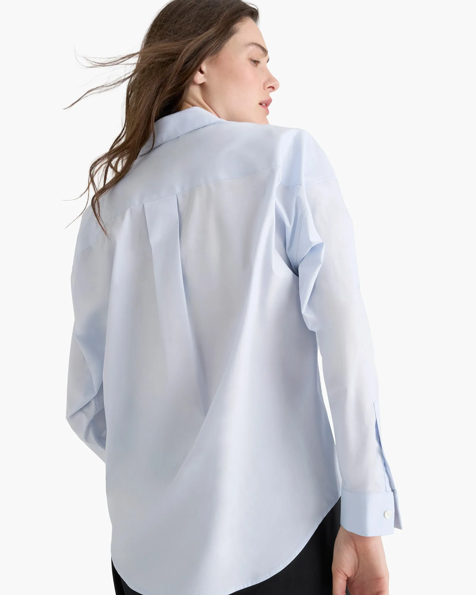 Cotton Poplin Boyfriend Shirt - Light Blue sold by ATM product image thumbnail 3