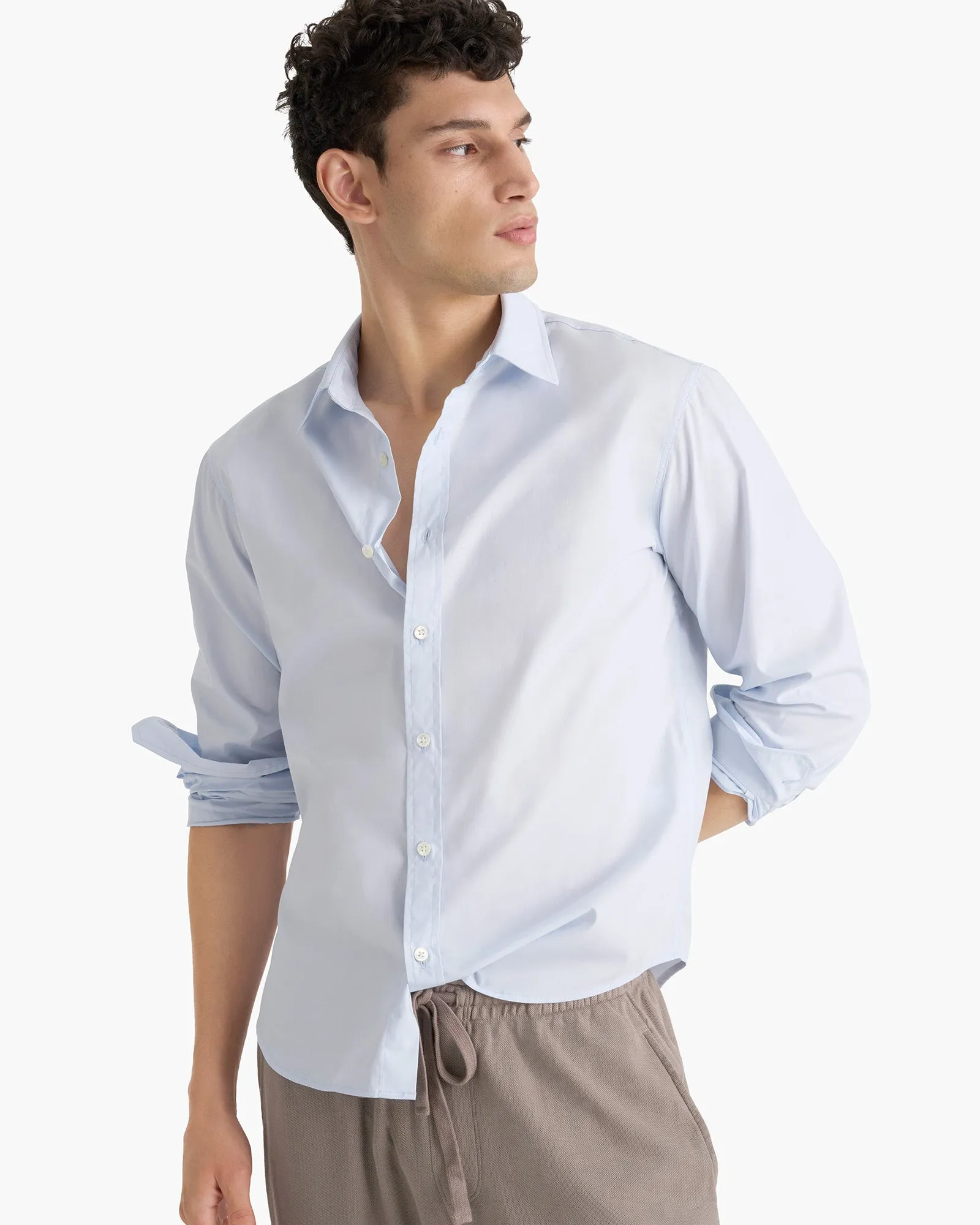 Cotton Poplin Button Down Shirt - Light Blue sold by ATM product image thumbnail 4