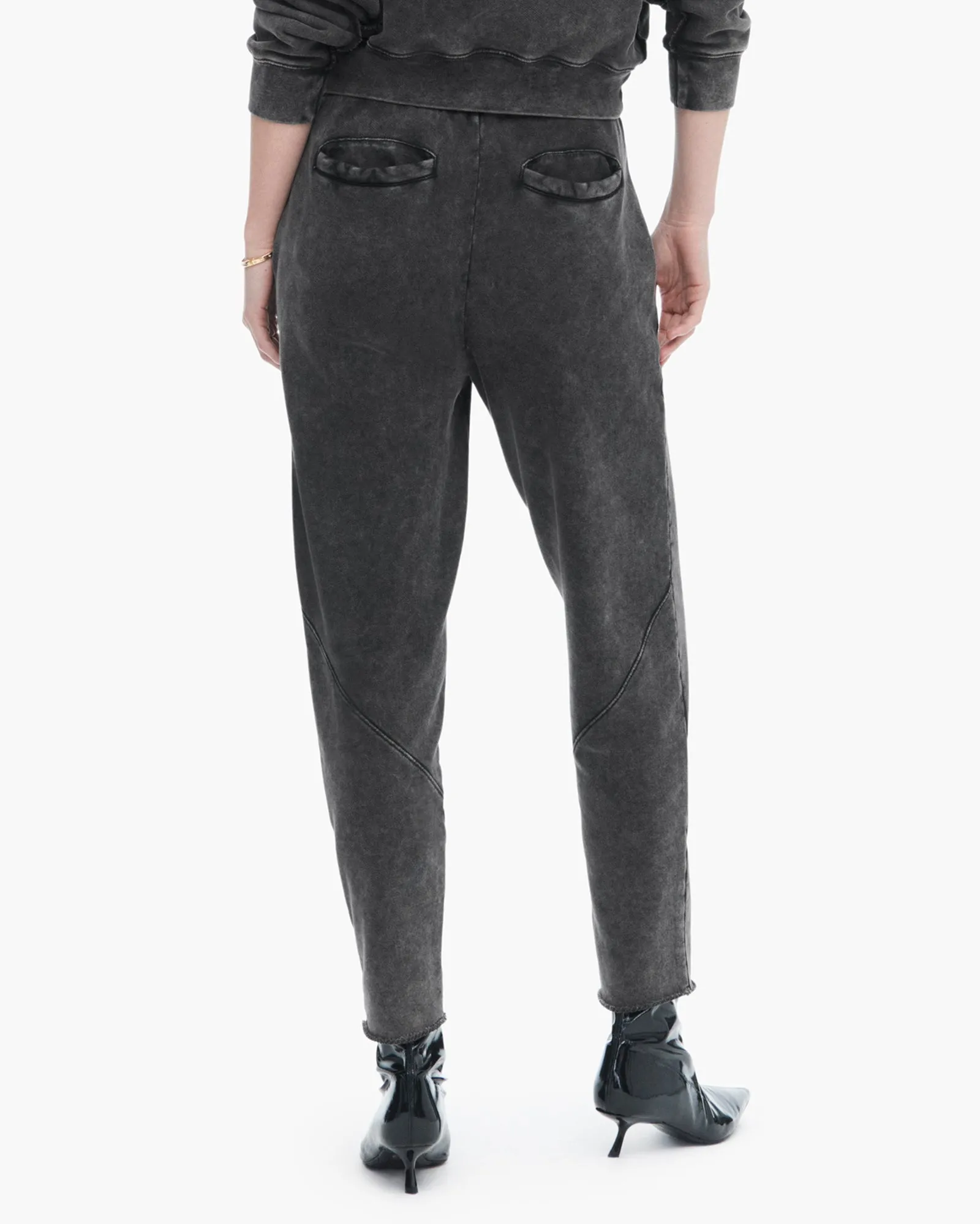 French Terry Pigment Wash Cut-Off Sweatpants - Black sold by ATM product image thumbnail 3