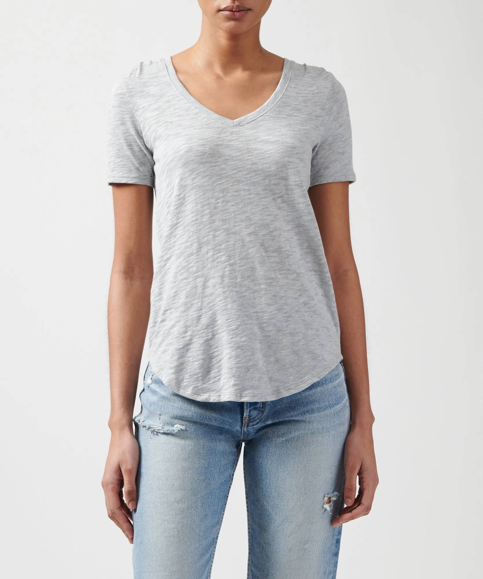 Slub Jersey Classic V-Neck Tee - Heather Grey sold by ATM