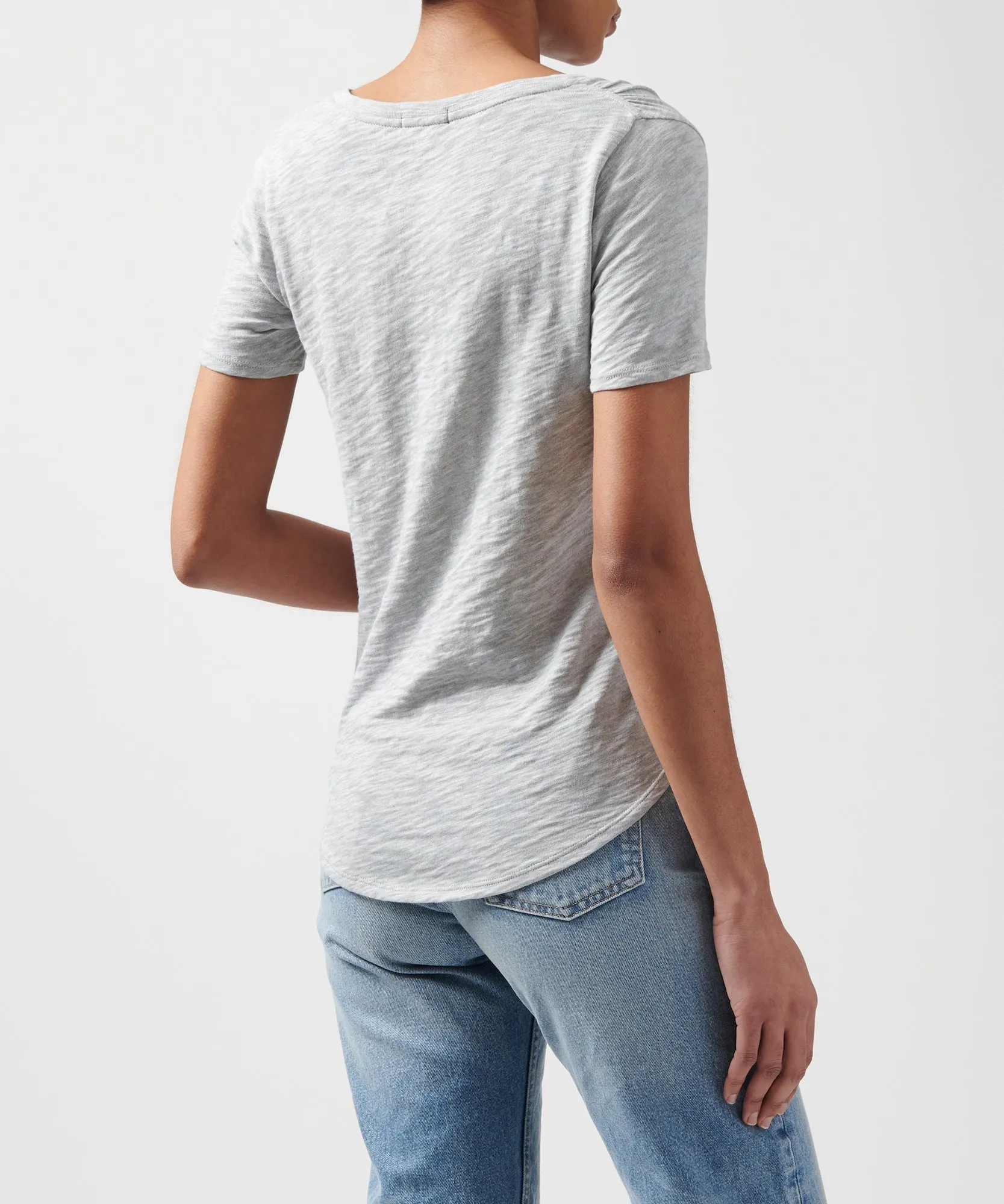 Slub Jersey Classic V-Neck Tee - Heather Grey sold by ATM product image thumbnail 2