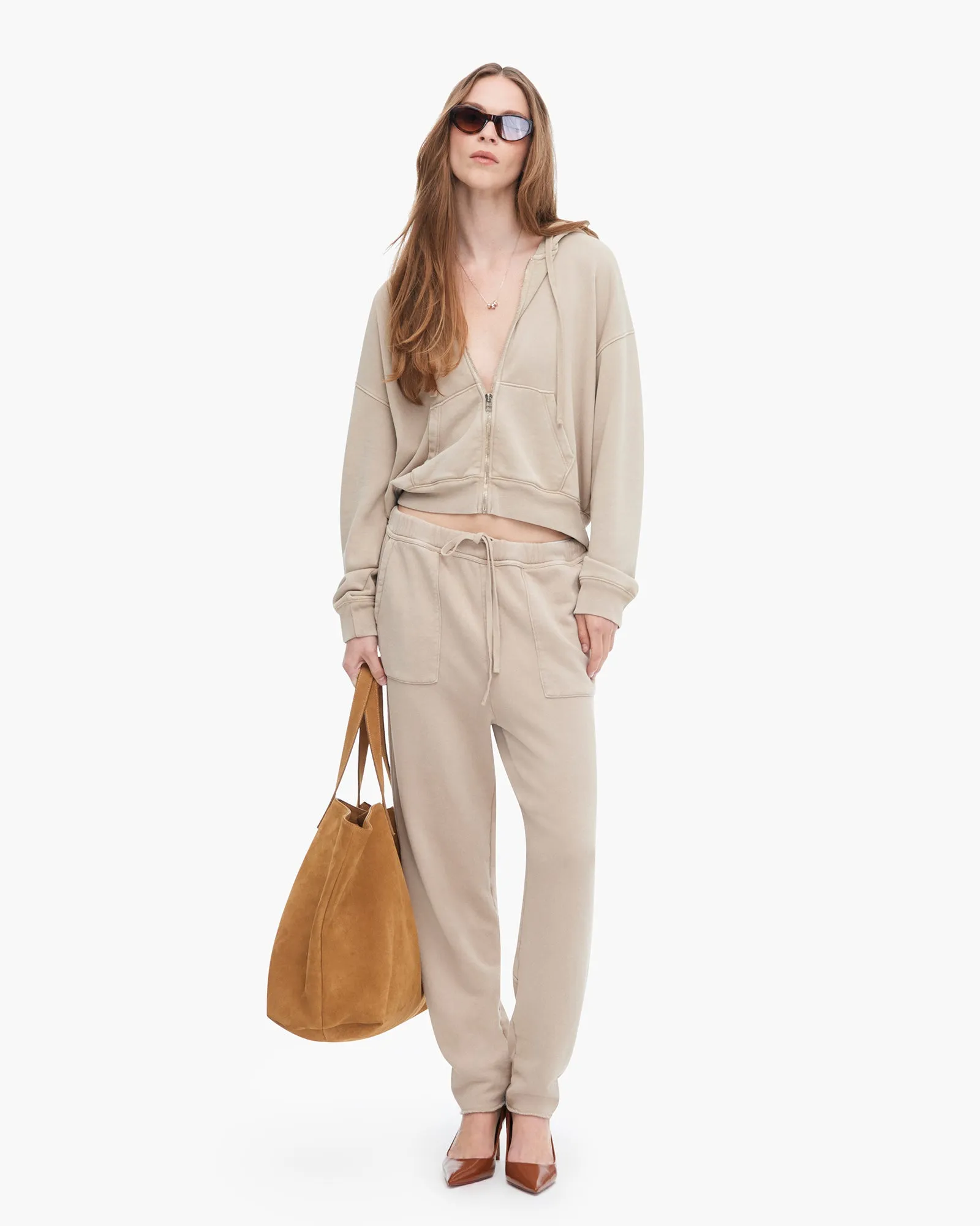 French Terry Pigment Wash Zip-Up Hoodie - Dune sold by ATM