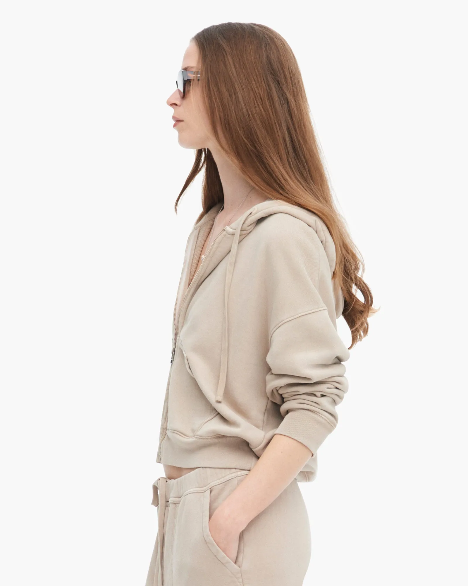 French Terry Pigment Wash Zip-Up Hoodie - Dune sold by ATM product image thumbnail 2