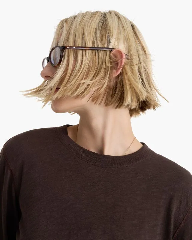 Slub Jersey Long Sleeve Destroyed Wash Tee - Dark Chocolate sold by ATM product image thumbnail 4