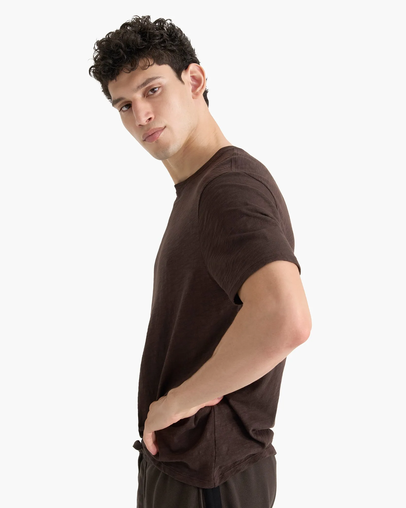 Slub Jersey Crew Neck Tee - Dark Chocolate sold by ATM product image thumbnail 3