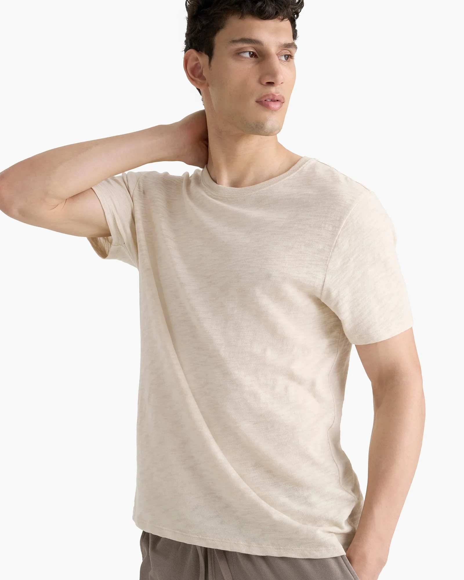 Slub Jersey Crew Neck Tee - Bleached Oak sold by ATM product image thumbnail 2