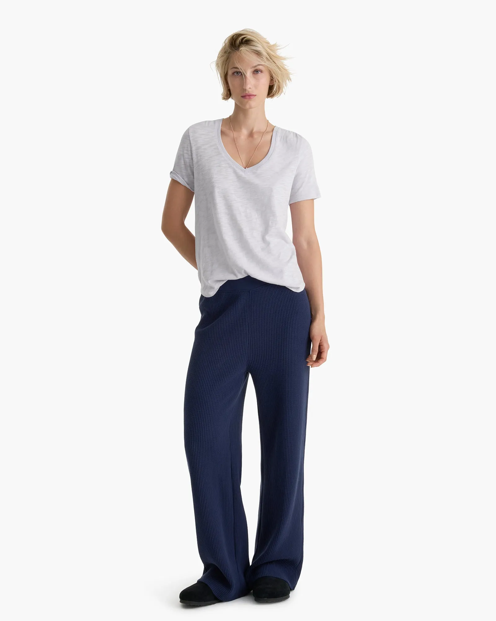 Slub Jersey Classic V-Neck Tee - Faded Lavender sold by ATM