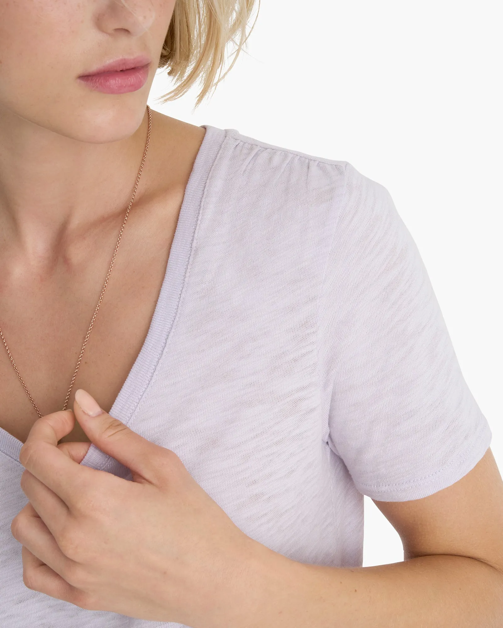 Slub Jersey Classic V-Neck Tee - Faded Lavender sold by ATM product image thumbnail 2