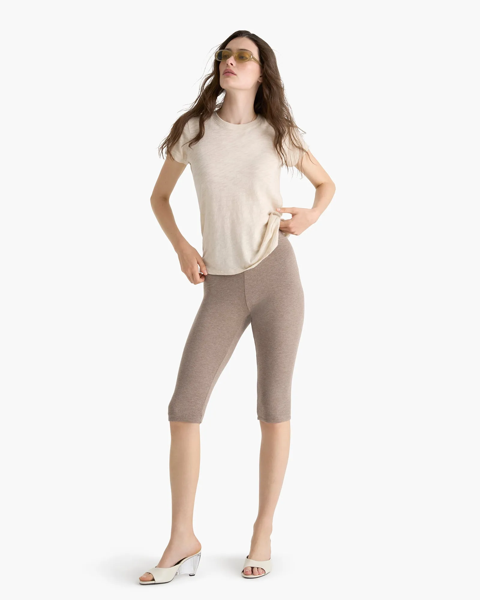 Slub Jersey Schoolboy Crew Neck Tee - Bleached Oak sold by ATM product image thumbnail 2