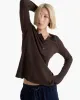 Slub Jersey Destroyed Wash Henley - Dark Chocolate sold by ATM Anthony Thomas Melillo