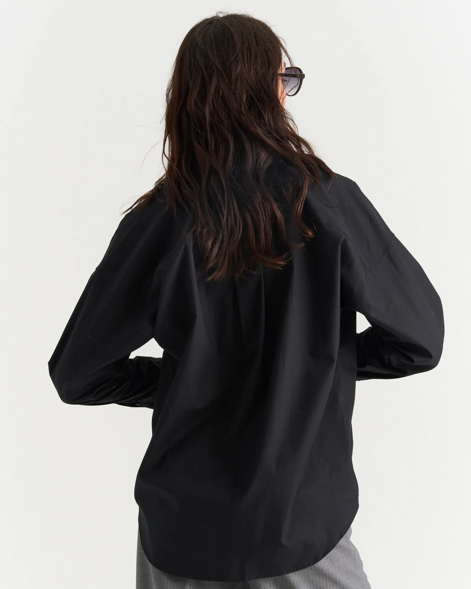 Cotton Poplin Boyfriend Shirt - Black sold by ATM product image thumbnail 2