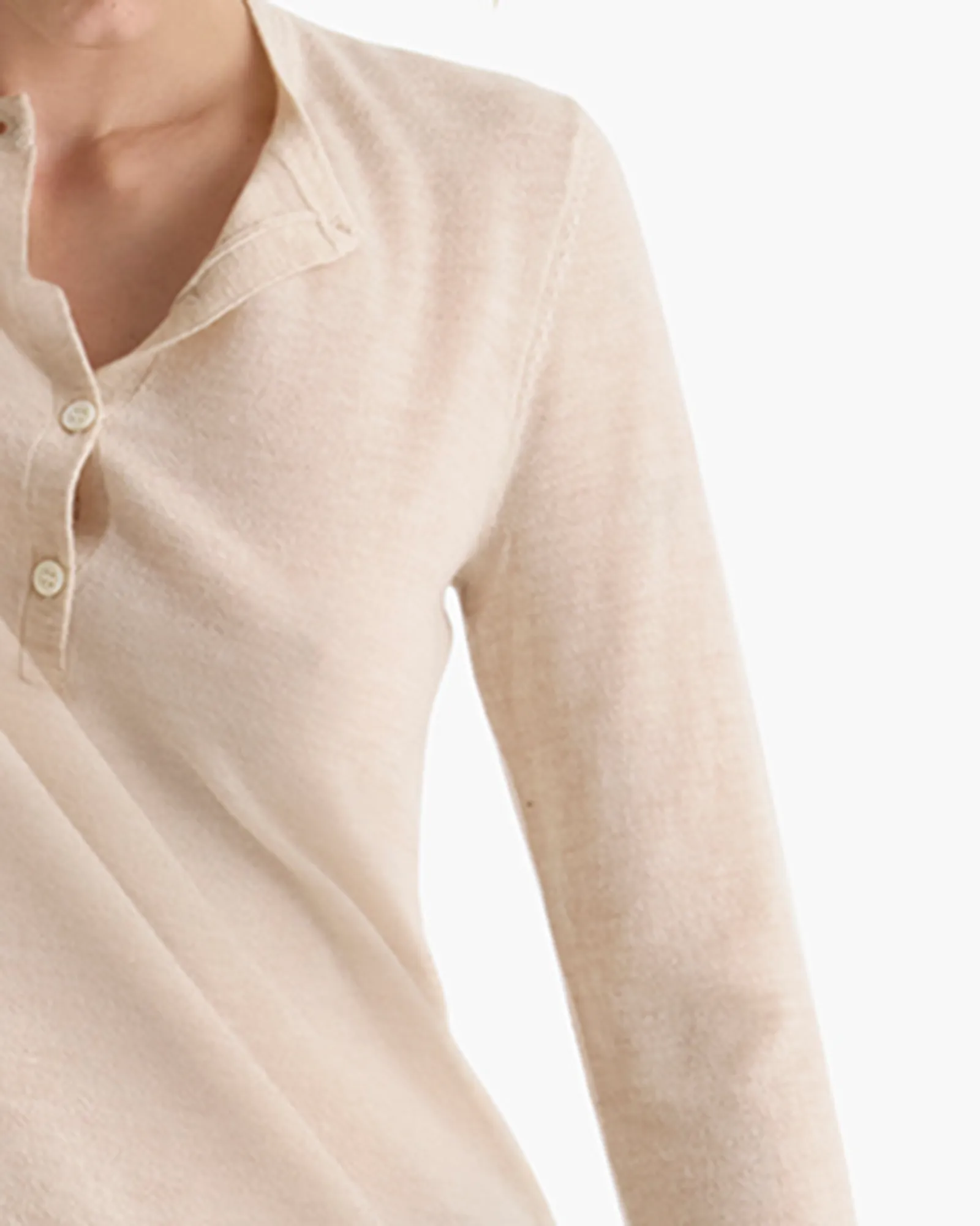 Cashmere Henley Sweater - Heather Cream sold by ATM product image thumbnail 3