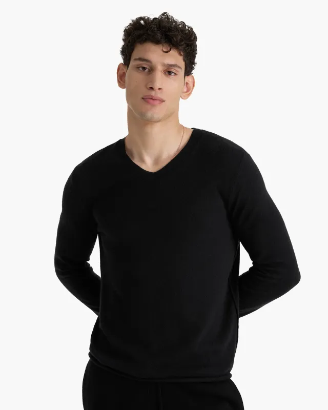 Lightweight Cashmere V-Neck - Black sold by ATM Anthony Thomas Melillo