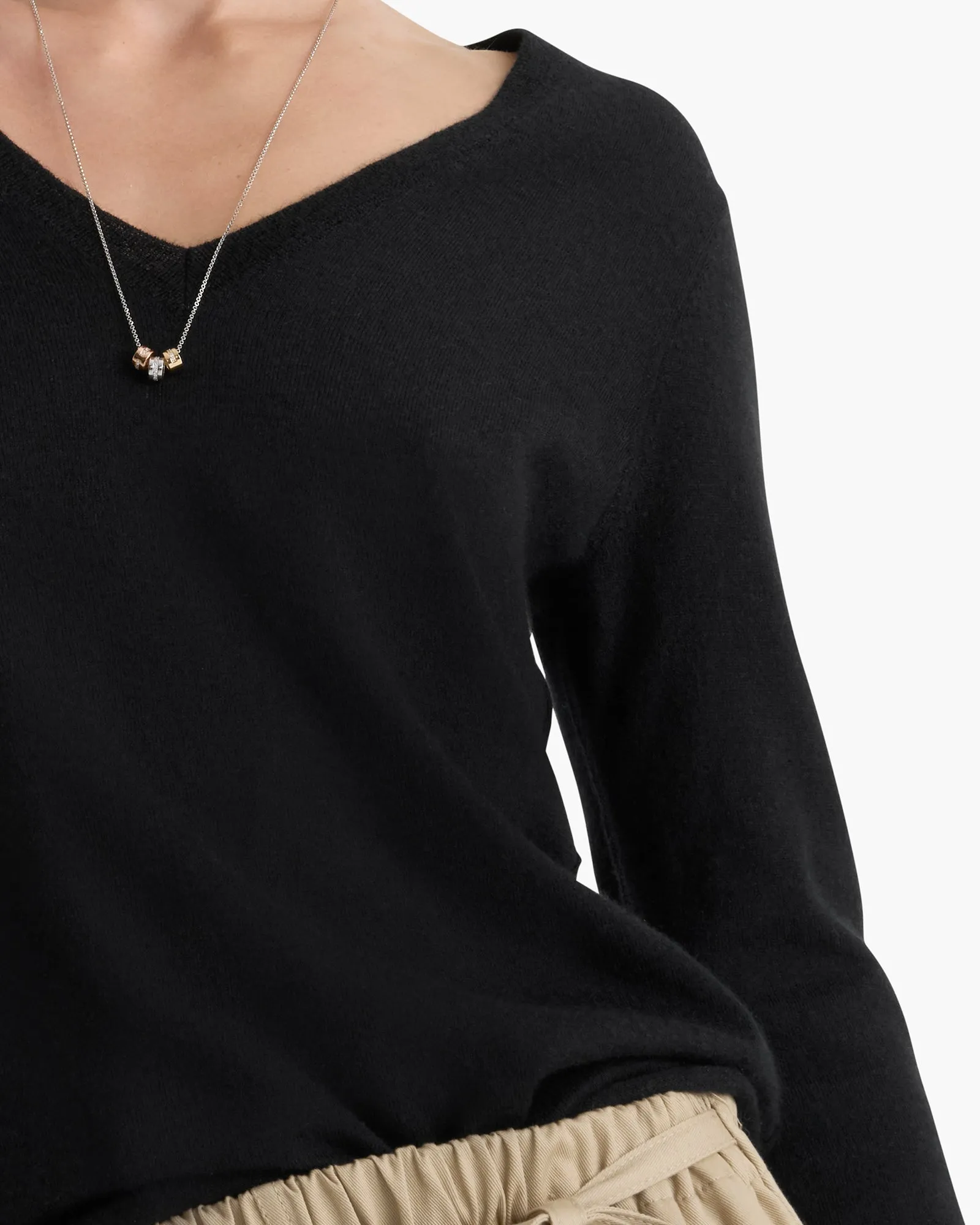 Lightweight Cashmere V-Neck - Black sold by ATM product image thumbnail 3