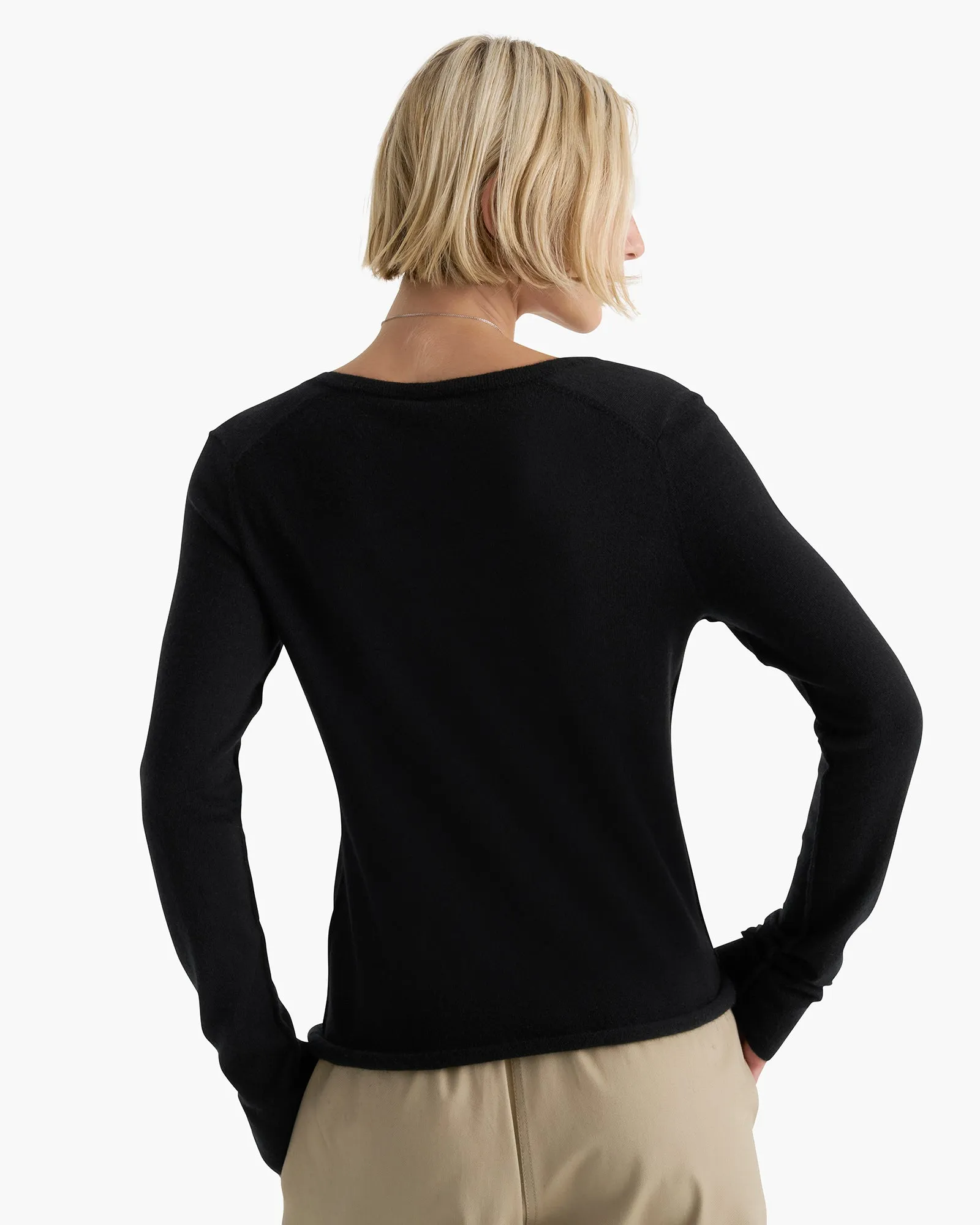 Lightweight Cashmere V-Neck - Black sold by ATM product image thumbnail 4