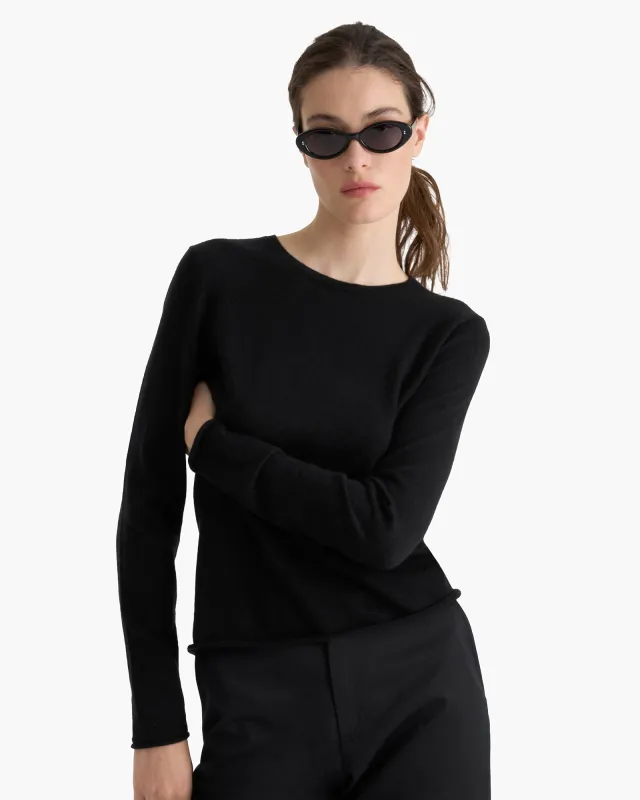 Lightweight Cashmere Crew Neck - Black sold by ATM Anthony Thomas Melillo