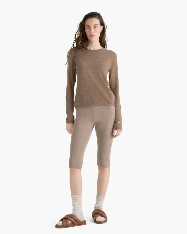 Lightweight Cashmere Crew Neck - Heather Cedar sold by ATM