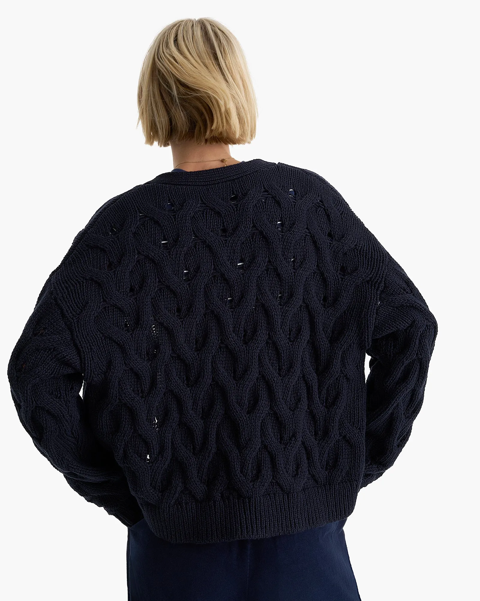 Cotton Cashmere Air Cardigan - Midnight sold by ATM Anthony Thomas Melillo product image thumbnail 4