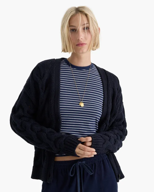 Cotton Cashmere Air Cardigan - Midnight sold by ATM Anthony Thomas Melillo