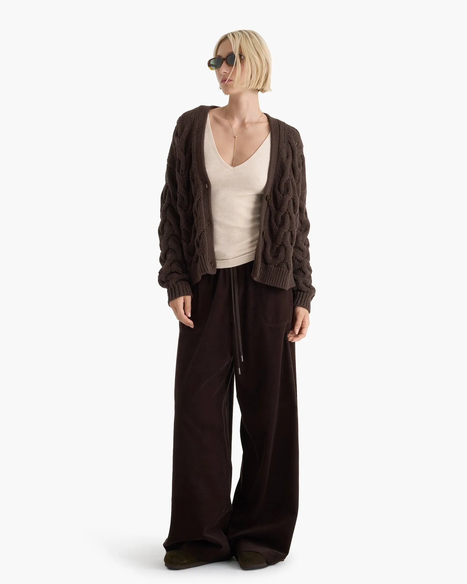 Cotton Cashmere Air Cardigan - Dark Chocolate sold by ATM Anthony Thomas Melillo product image thumbnail 2