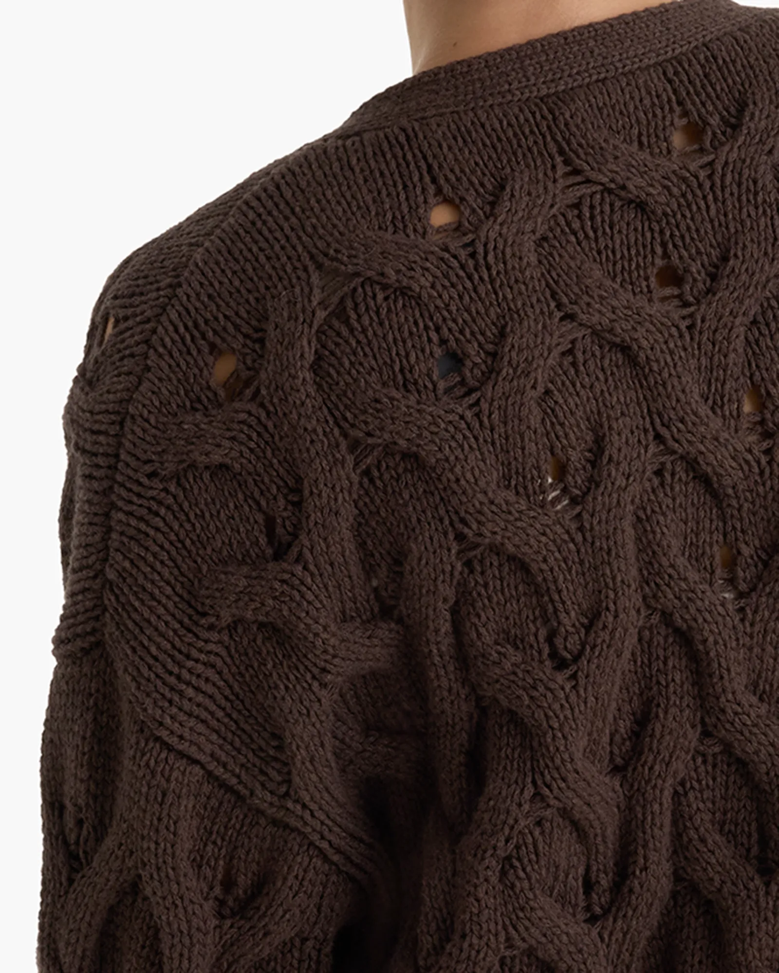 Cotton Cashmere Air Cardigan - Dark Chocolate sold by ATM Anthony Thomas Melillo product image thumbnail 4