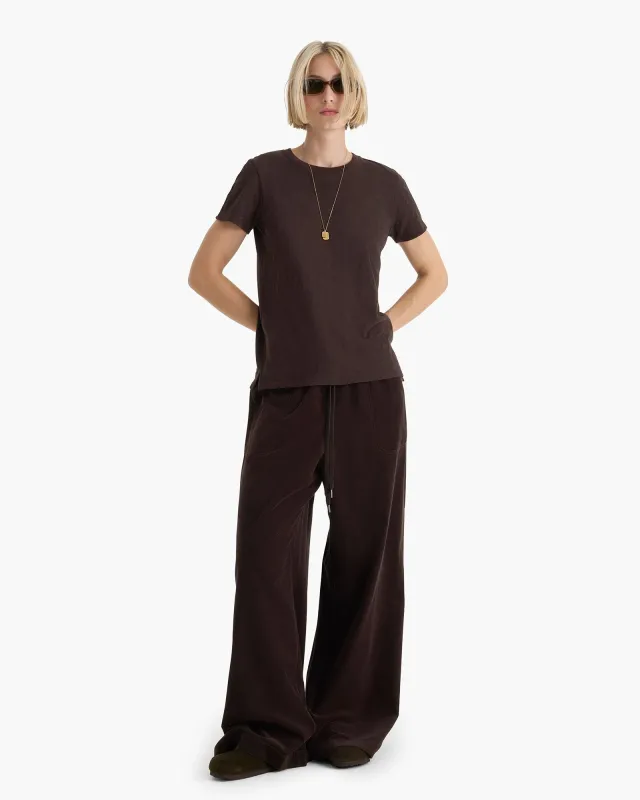 Wide Leg Corduroy Pull On Pant - Dark Chocolate sold by ATM Anthony Thomas Melillo