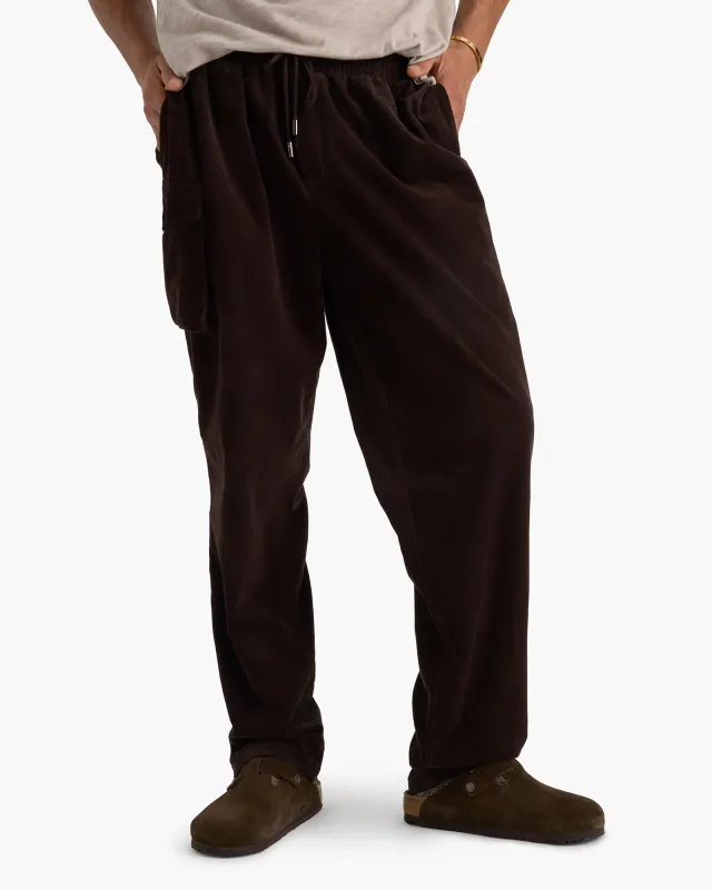 Corduroy Straight Leg Pant With Cargo Pocket - Dark Chocolate sold by ATM Anthony Thomas Melillo