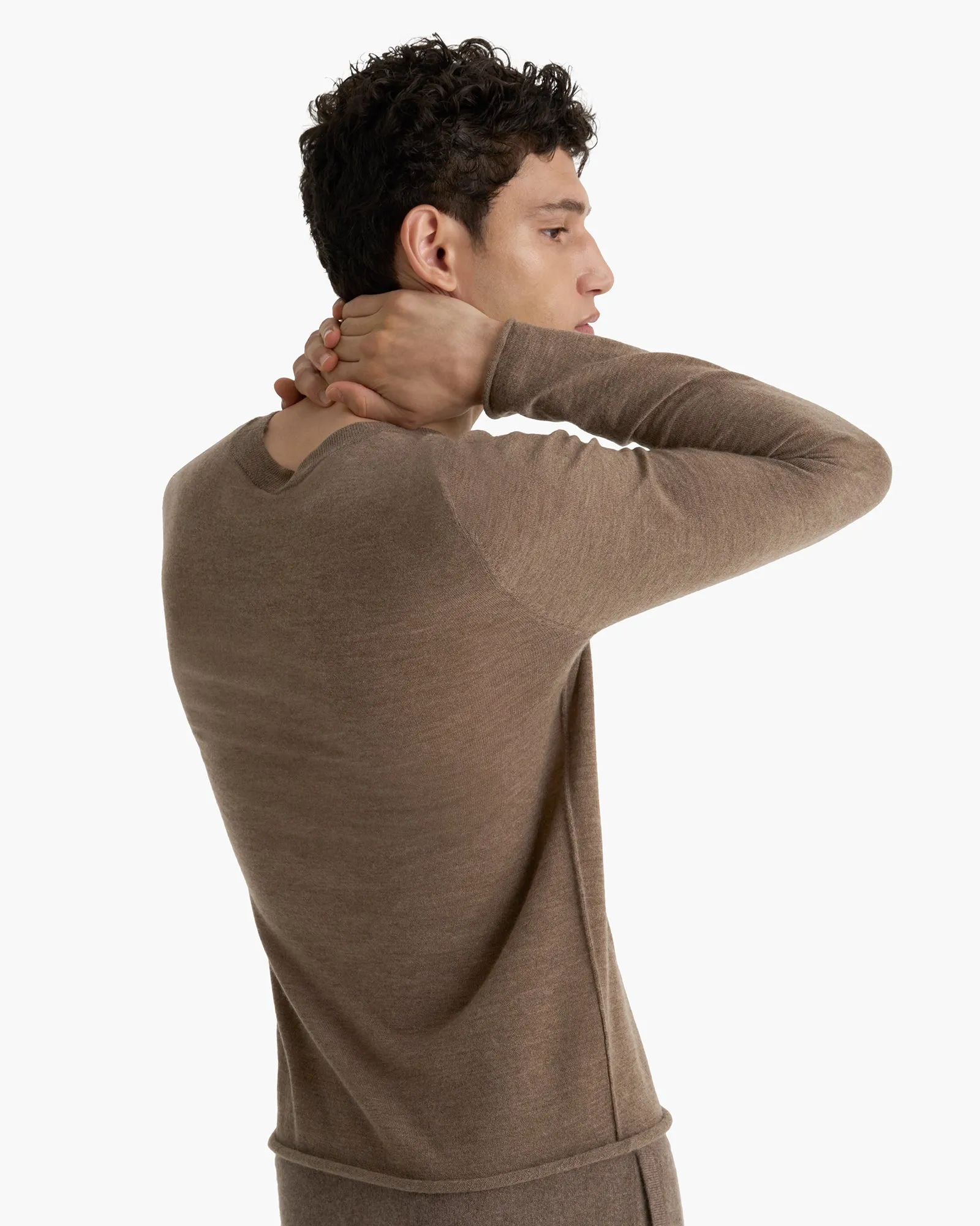 Lightweight Cashmere Crew Neck - Heather Cedar sold by ATM Anthony Thomas Melillo product image thumbnail 2