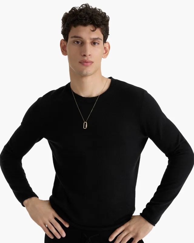 Lightweight Cashmere Crew Neck - Black sold by ATM Anthony Thomas Melillo