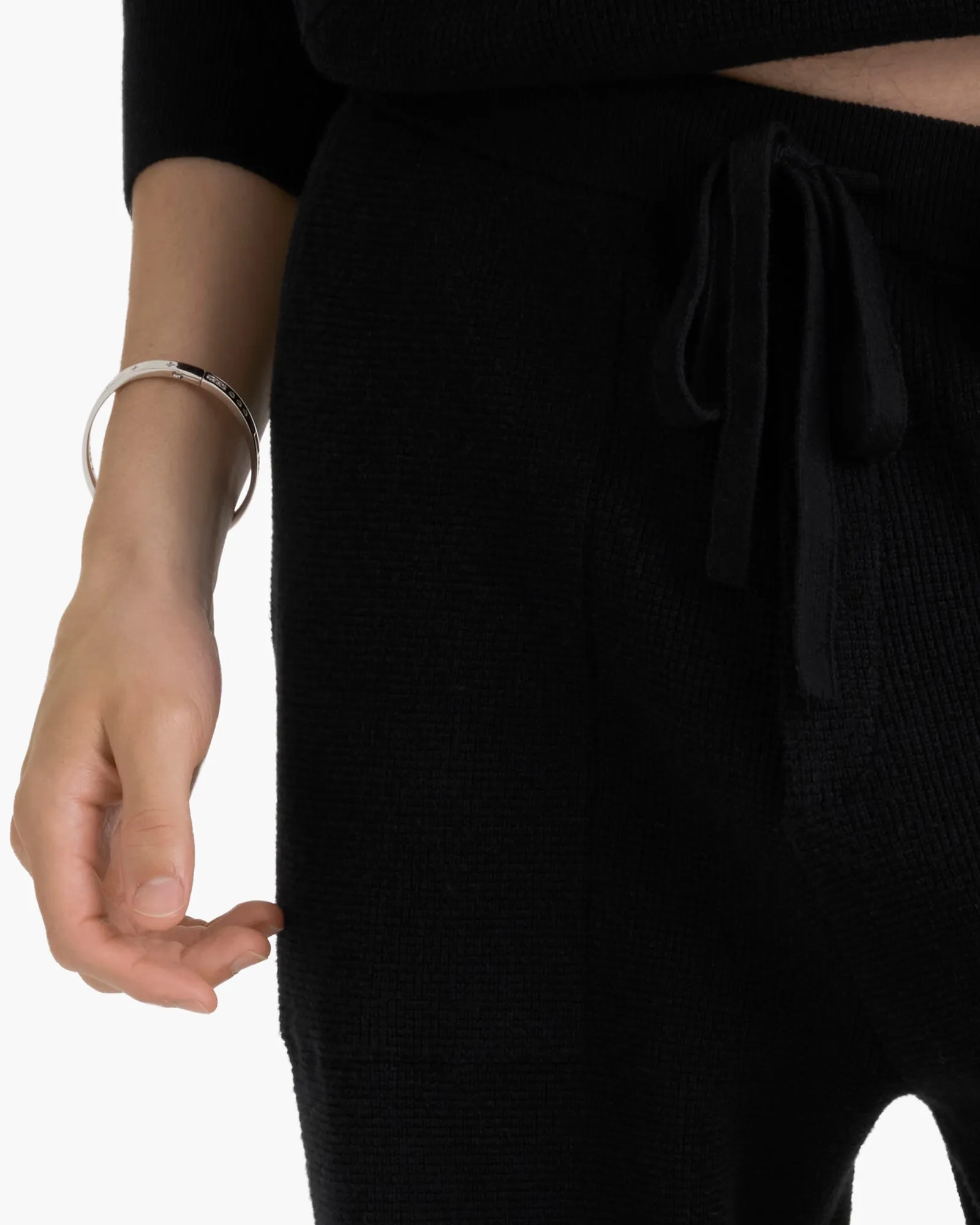 Cotton Cashmere Waffle Stitch Jogger - Black sold by ATM product image thumbnail 5