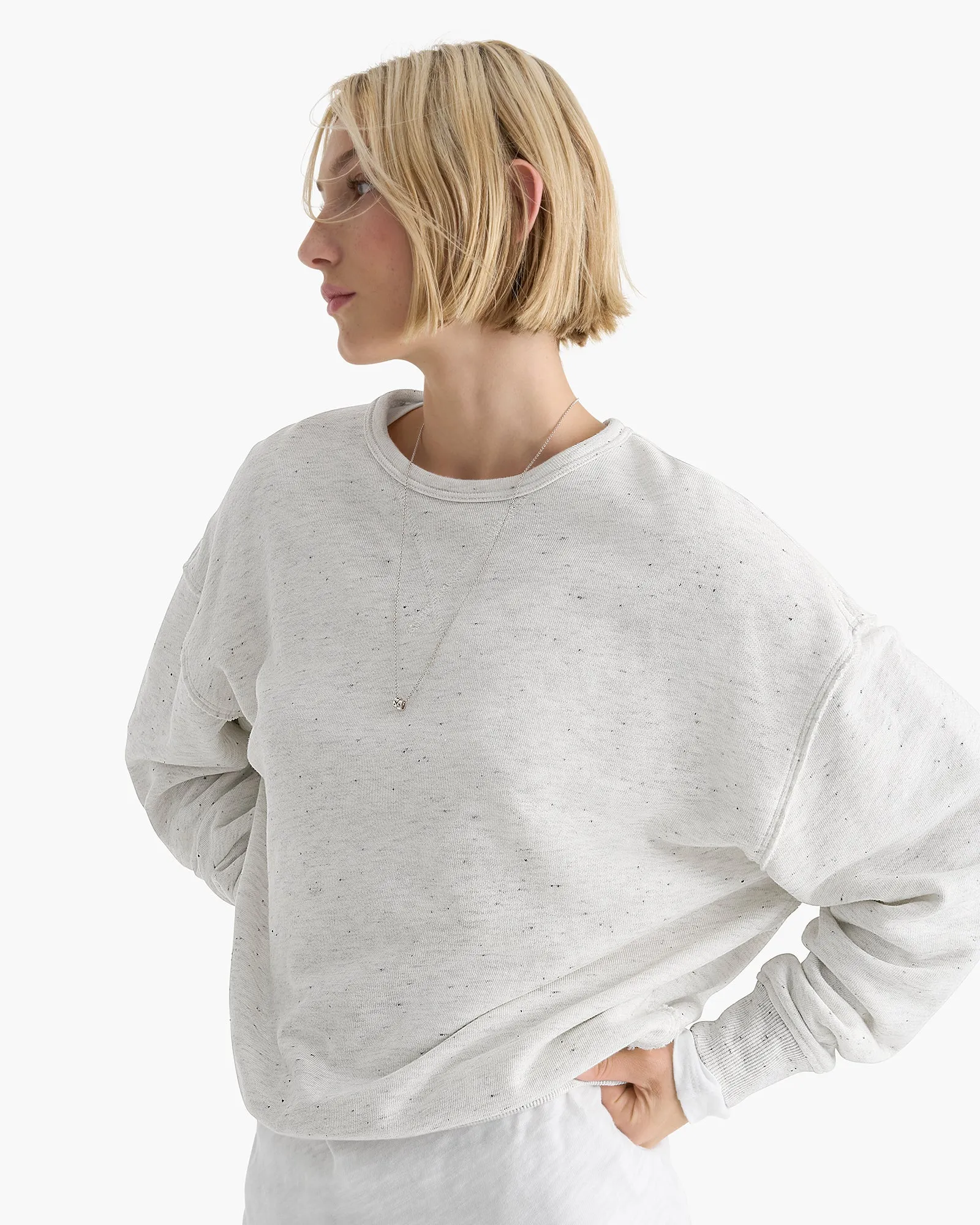 Donegal French Terry Crew Neck Sweatshirt - Chalk sold by ATM