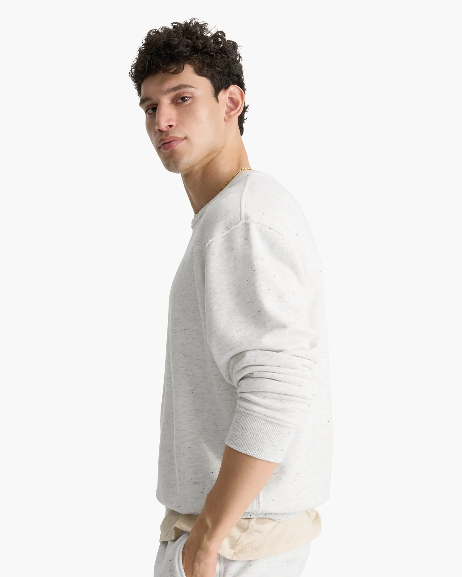 Donegal French Terry Crew Neck Sweatshirt - Chalk sold by ATM