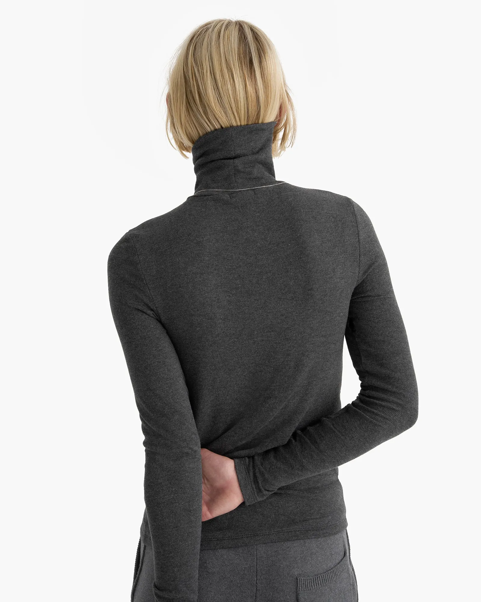 Modal Rib Turtleneck - Heather Coal sold by ATM product image thumbnail 4
