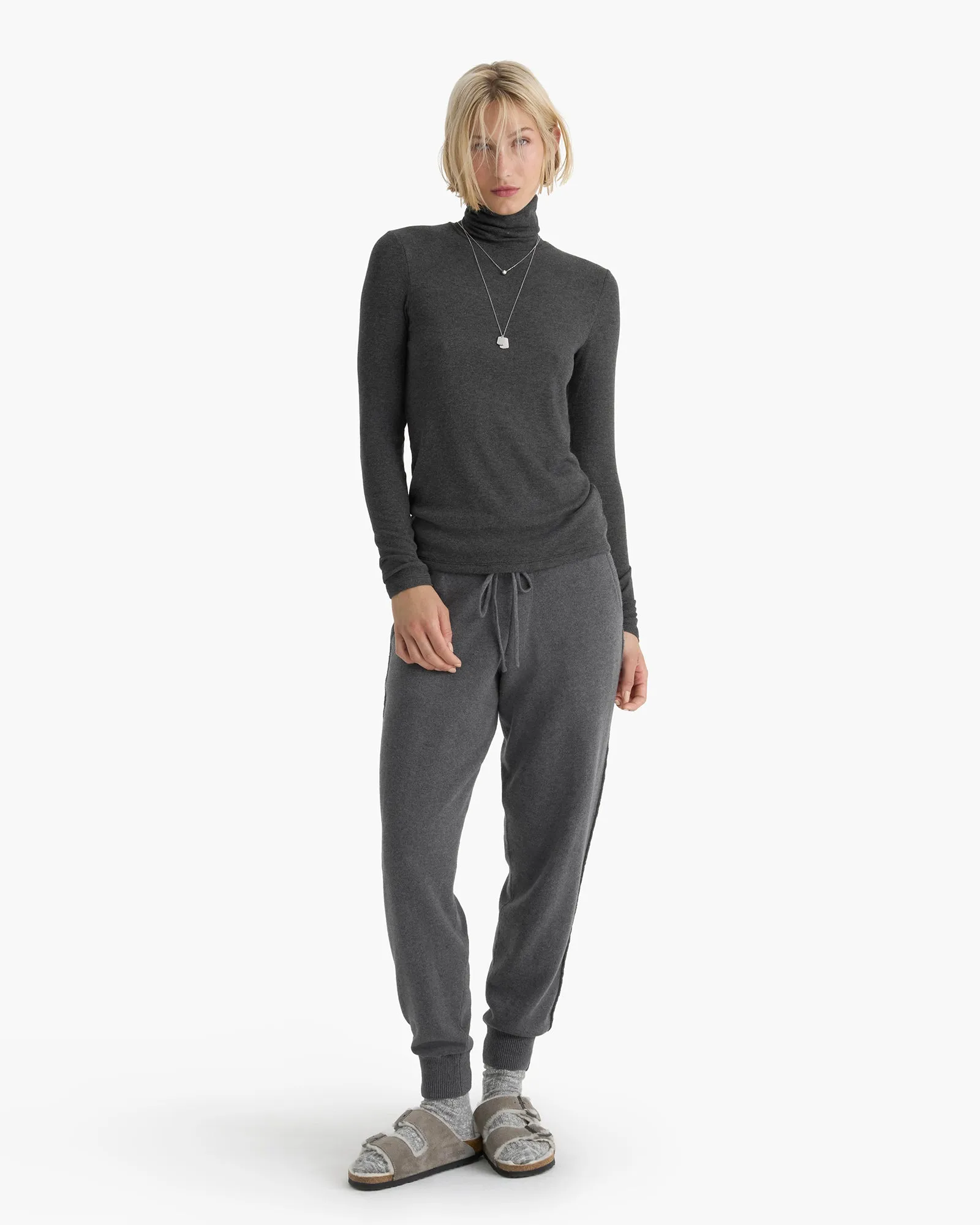 Modal Rib Turtleneck - Heather Coal sold by ATM product image thumbnail 2