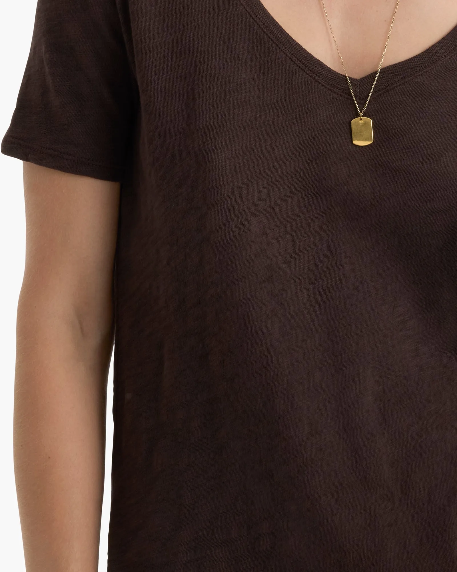 Slub Jersey Classic V-Neck Tee - Dark Chocolate sold by ATM product image thumbnail 3