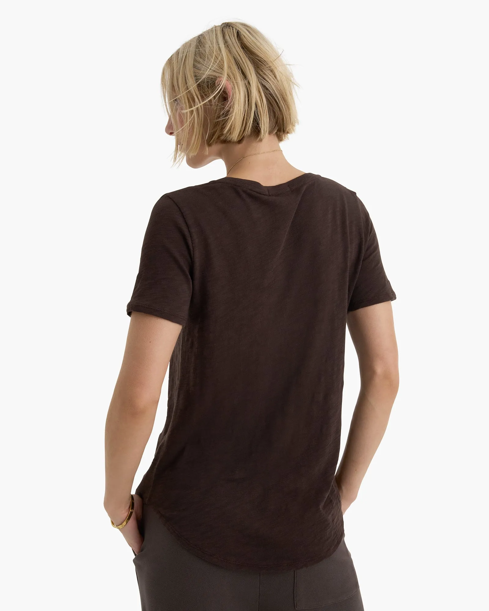 Slub Jersey Classic V-Neck Tee - Dark Chocolate sold by ATM product image thumbnail 4
